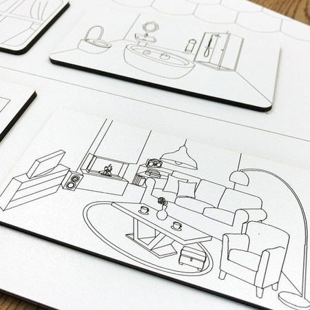 Drewniana układanka House do nauki angielskiego