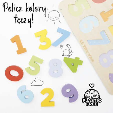 Drewniane cyferki zabawka edukacyjna dla dzieci sorter kształtów Le Toy Van