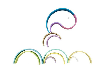 DENA Silikonowa Duża Tęcza Pastel - 12 elementów