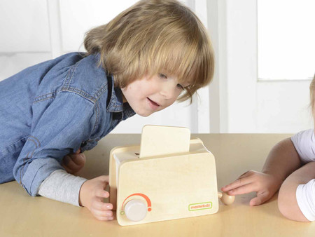 Drewniany Toster + Masło Kromka Nóż Talerz Dżem Masterkidz