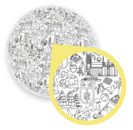 Piłka Balonowa do kolorowania XXL 85 cm TRÓJMIASTO