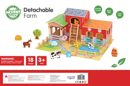 WOOPIE GREEN Mega Farma Figurki Zwierząt Stajnia Obora Kurnik 18 el.