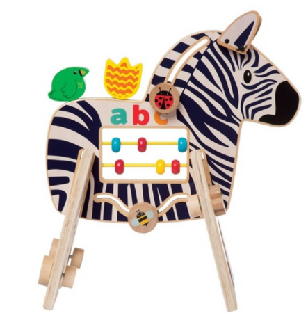 Zabawka edukacyjna Kolorowa zebra w paski, 316310-Manhattan Toy, kostka motoryczna