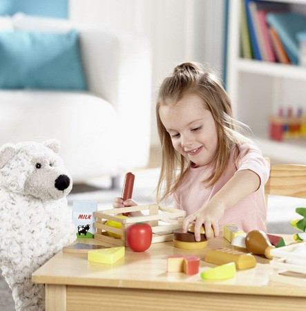 Jedzenie drewniane - 4 rodzaje w skrzynkach