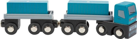 Drewniany zestaw z magnesami i dźwigiem do kolejki Kontenerowiec z nabrzeżem Small Foot