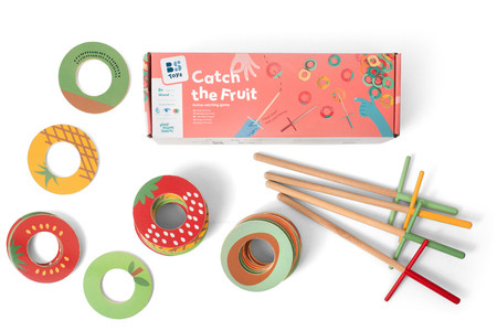 BS Toys, drewniana gra zręcznościowa Łap owoce