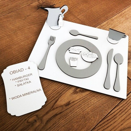 Drewniana układanka edukacyjna Wiem co jem