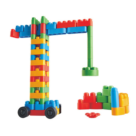 Klocki konstrukcyjne, Zestaw kreatywny Pojazdy budowlane, 80 el., 18m+, PolyM