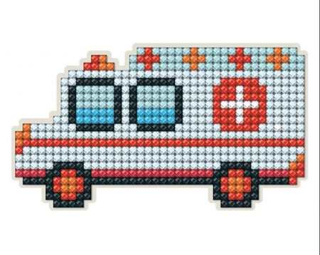 Diamentowa Mozaika z magnesem Karetka