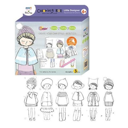 Zestaw Kolorowanek w Rolce Mała Projektantka Zima 3 Rolki