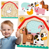 Tooky Toy Drewniane Puzzle Wielowarstwowe Tablica Zwierzątka na Farmie 7 el.