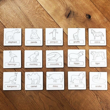 Układanka tematyczna do nauki angielskiego - Zoo Animals