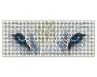 Diamentowa Mozaika z magnesem Oczy Biały Wilk