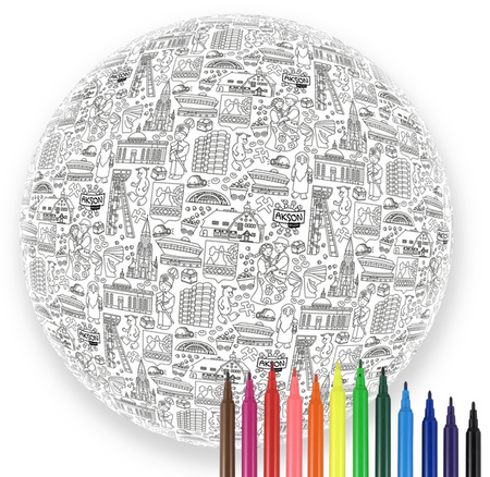 Piłka Balonowa do kolorowania XXL 85 cm KATOWICE