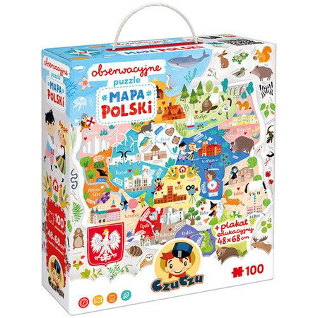 Puzzle obserwacyjne Mapa Polski 100 el. 5+ CzuCzu