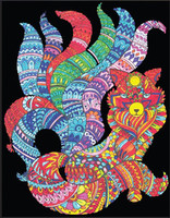 Kolorowanka Welwetowa 47x35 Kitsune Lis o 9 ogonach