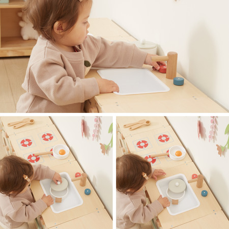 VIGA PolarB Drewniany Zestaw Kuchenny XL Pralka Kuchenka Zmywarka - Zielony