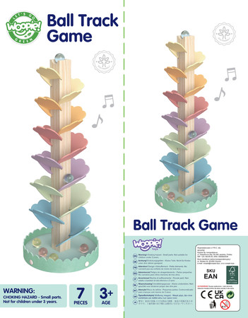 WOOPIE GREEN Drewniany Kulodrom Muzyczne Drzewko Tęczowe