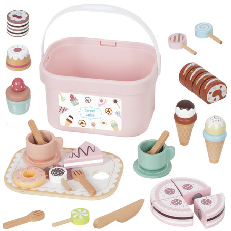 TOOKY TOY Sweet Cake Drewniany Zestaw Słodkości w Pudełku