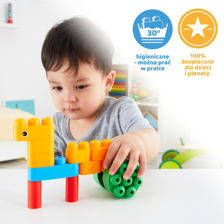 Klocki konstrukcyjne, Ptaki i zwierzęta, 13 el., 18m+, PolyM