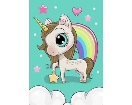 Diamentowa Mozaika 19x27cm Jednorożec 2