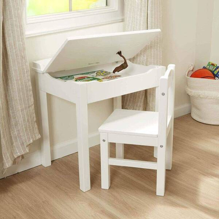 Biały sekretarzyk z krzesełkiem 30231-Melissa & Doug, stoliki dla dzieci