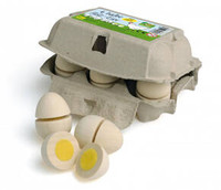 Drewniane jajka do krojenia wytłaczanka 6 sztuk Erzi 17015