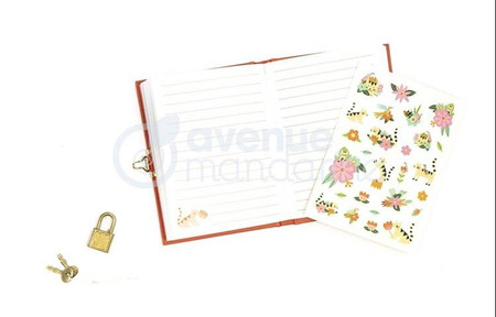 Sekretny pamiętnik z kluczykiem i naklejkami Koty i Kwiaty