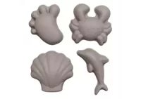 Silikonowe Foremki do piasku 4 szt. Scrunch - Szary