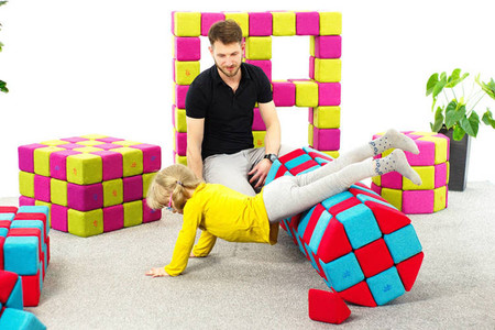 Materiałowe klocki magnetyczne XXL JollyHeap 150 szt. JOY