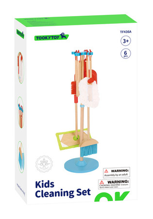 TOOKY TOY Drewniany Zestaw do Sprzątania dla Dzieci 6 el.