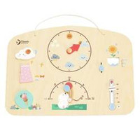 CLASSIC WORLD Tablica Edukacyjna Barometr Nauka dla Dzieci Stacja Pogodowa Wiatr Temperatura 9 el.