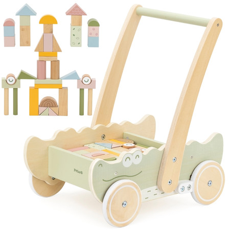 Viga Drewniany Wózek Na Klocki Pchacz