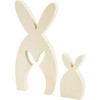 Zajączki ze sklejki H: 11,5 i 24,5 cm