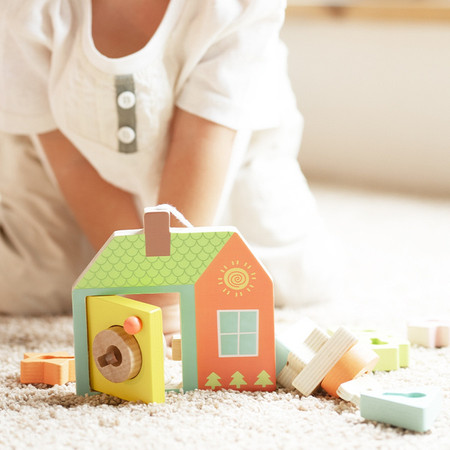 CLASSIC WORLD Drewniana Przeplatanka Klocki do Nawlekania Klucze i Drzwi 11 el.