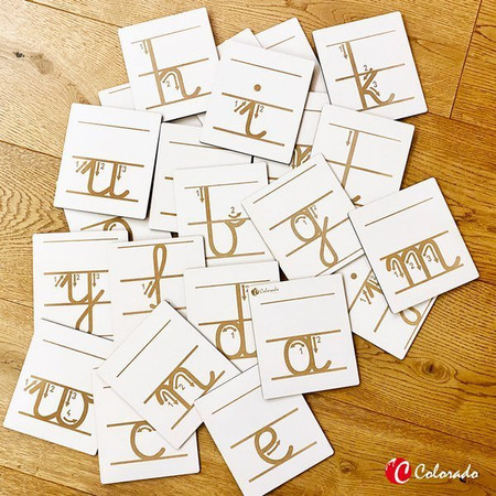 Drewniany alfabet do nauki pisania (małe litery)