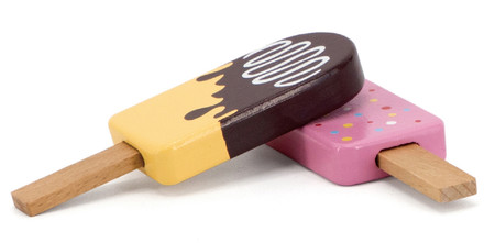 VIGA Zestaw Drewnianych Lodów na Patyku ze Stojakiem  6 szt.