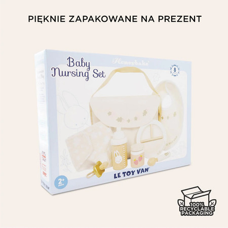 Drewniany zestaw do karmienia lalek, zabawa lalkami, dla dzieci, Le Toy Van