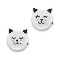 Poduszki białe ekoskóra KOTEK z uszkami 1 szt. 6 cm AKSON