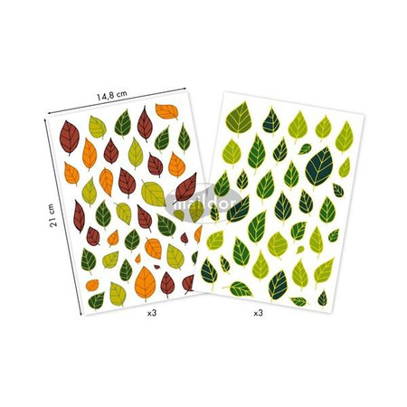 Naklejki Papierowe 6 ark. Liście