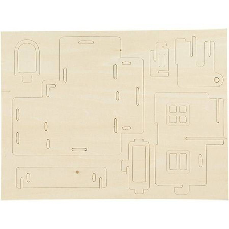 Puzzle 3D drewniane dom wariant 4