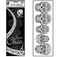 Naprasowanka welwetowa Czarna Czaszki