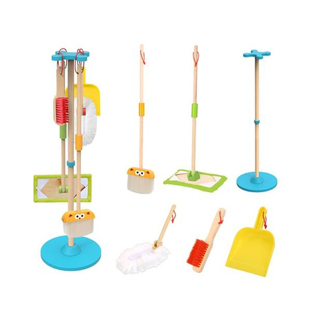 TOOKY TOY Drewniany Zestaw do Sprzątania dla Dzieci 6 el.