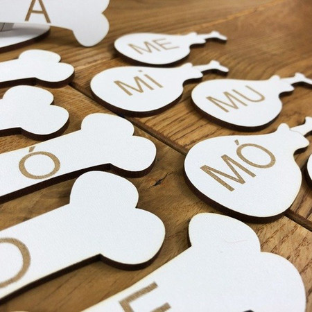 Piesek Sylabowy - Drewniana układanka do nauki czytania metoda krakowską