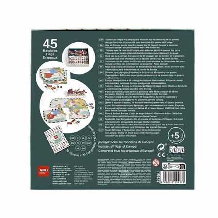 Układanka edukacyjna Mapa Europy oraz 45 flag Apli Kids