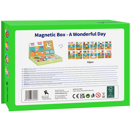 TOOKY TOY Drewniana układanka magnetyczna Mój dzień Moja rutyna