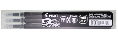 Wkłady wymazywalne do Frixion 0.7 mm czarne op. 3 szt., Pilot
