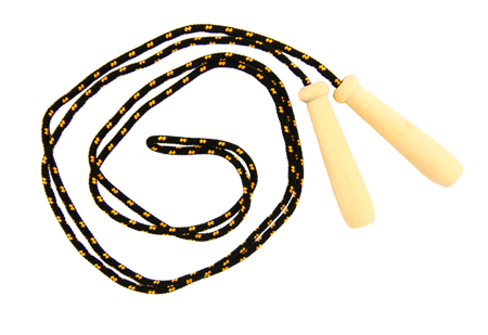 Skakanka sznurkowa z drewnianymi rączkami Akson - Czarna