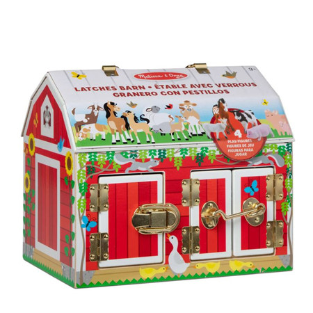 Urocza drewniana stodoła z zamkami i kłódkami 12564-Melissa & Doug, zabawki rozwojowe