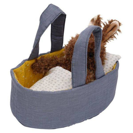 Maskotka króliczek w nosidełku Moppettes 160350-Manhattan Toy, przytulanki dla dzieci